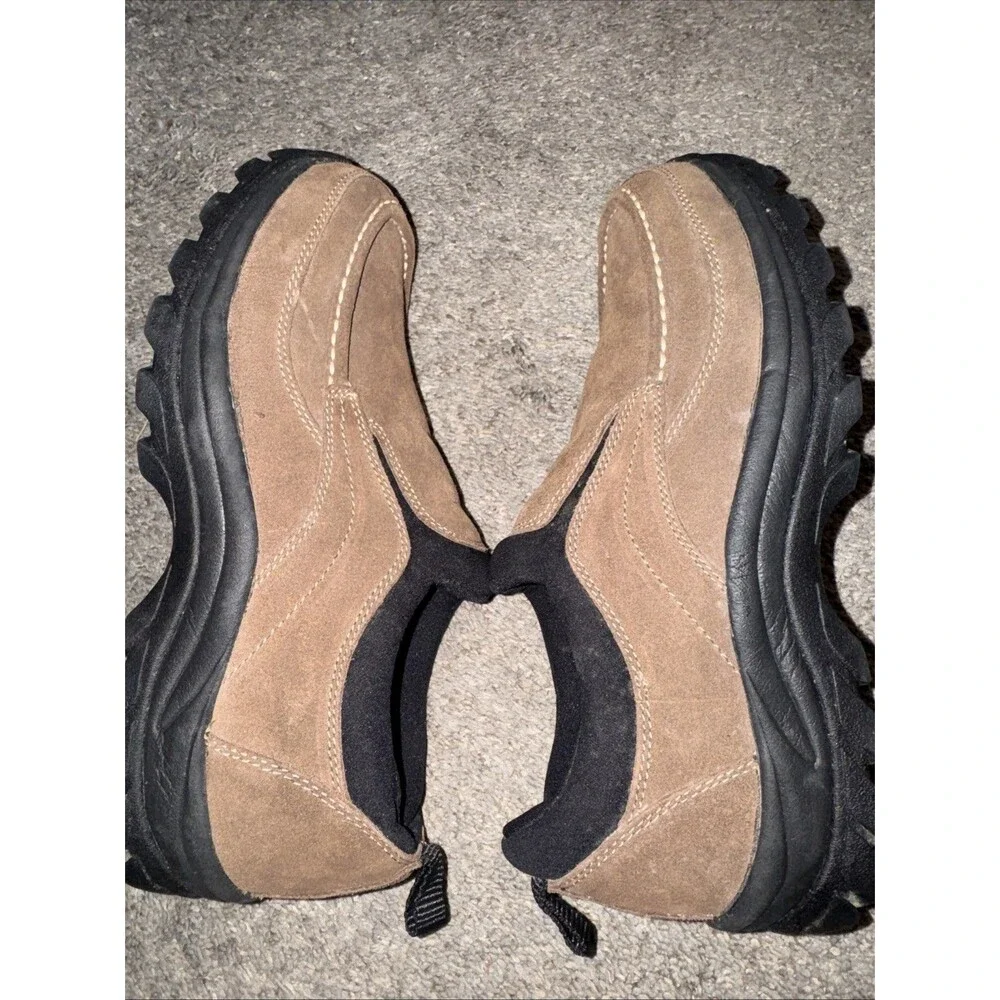 Men's Earth Shoe Moc Slip-on Comfort Dark Earth Brown Suede Sz 9.5 Mesa 6089665